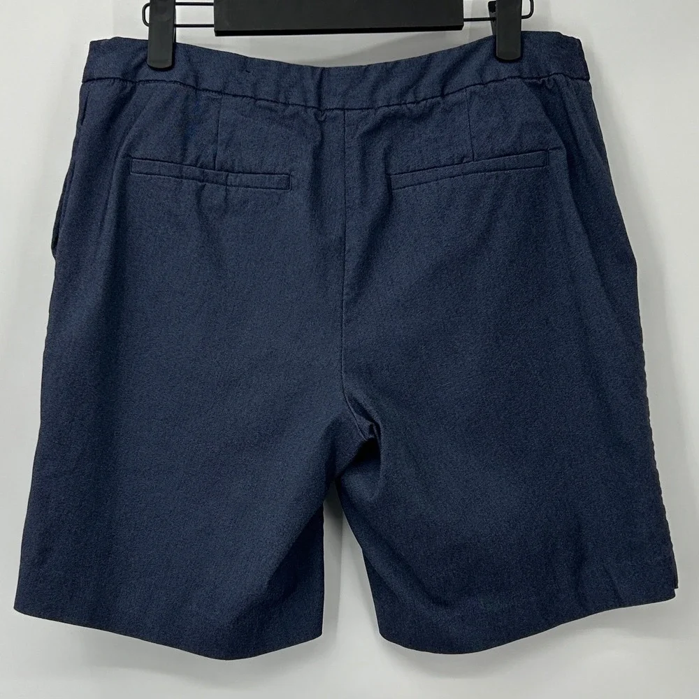 Mario Serrani Italy Womens Navy Blue Stretch Tailored Shorts Size 8 Career Wear
